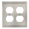 Cosmas 25012-SN Satin Nickel Double Duplex Outlet Wall Plate