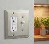 Cosmas 25077-SN Satin Nickel Single Toggle / GFCI Decora Combo