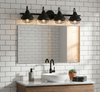 Designers Impressions Charleston Series Matte Black 4 Light Wall Sconce / Bathroom Fixture: 10014