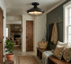 Designers Impressions Charleston Matte Black Semi-Flush Mount Ceiling Light Fixture : 10002