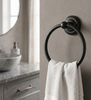 Designers Impressions Royal Series Black Towel Ring: MBA5524
