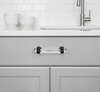Cosmas 6393FB-C Flat Black with Clear Glass Cabinet Pull