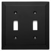 Cosmas 25033-FB Flat Black Double Toggle Switchplate Cover