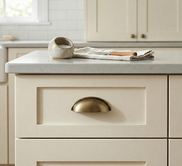 Cosmas 783BAB Brushed Antique Brass Cabinet Cup Pull