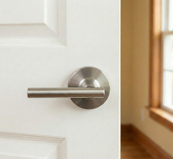 Designers Impressions Kain Design Satin Nickel Dummy Door Lever: 22-3551