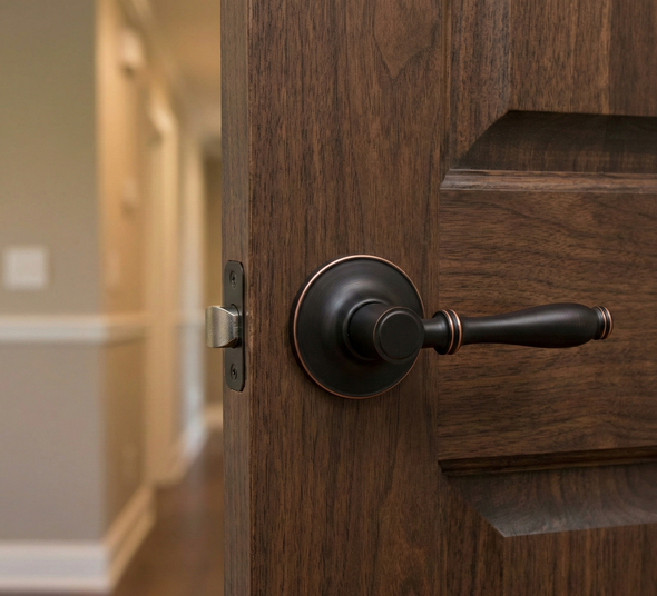 Designers Impressions Villa Design Oil Rubbed Bronze Passage Door Lever: 33-5977