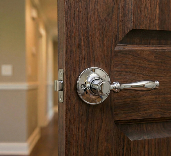 Designers Impressions Villa Design Polished Chrome Passage Door Lever: 88-5977