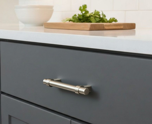 Cosmas 161-2.5SN Satin Nickel Cabinet Hardware Euro Style Bar Pull