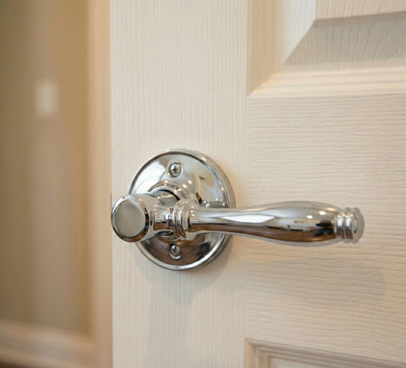 Designers Impressions Villa Design Polished Chrome Dummy Door Lever: 88-5951