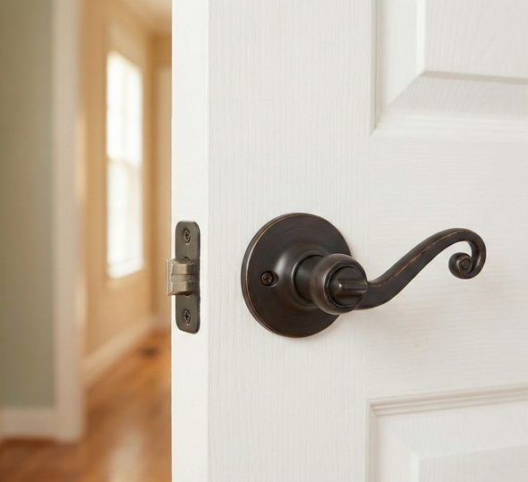 Designers Impressions Livingston Design Oil Rubbed Bronze Privacy Door Lever: 33-5166