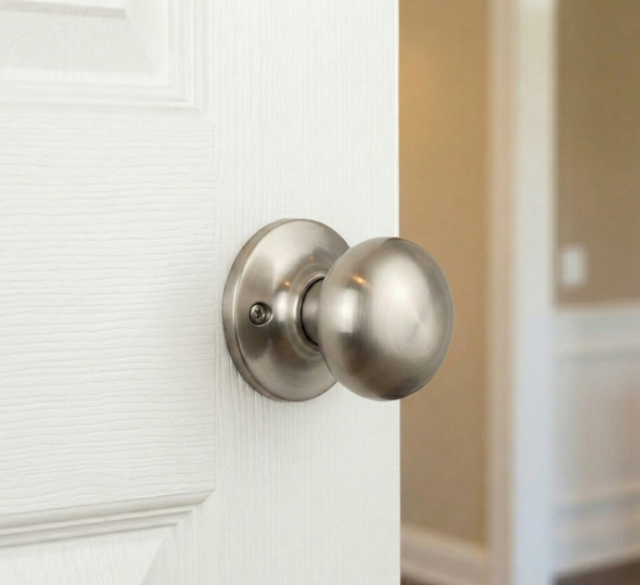 Designers Impressions Bedford Design Satin Nickel Dummy Door Knob: 22-1651