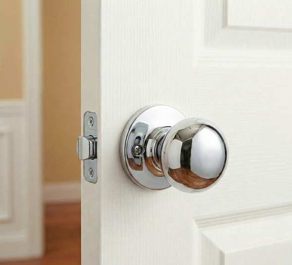 Designers Impressions Bedford Design Polished Chrome Passage Door Knob: 88-1677