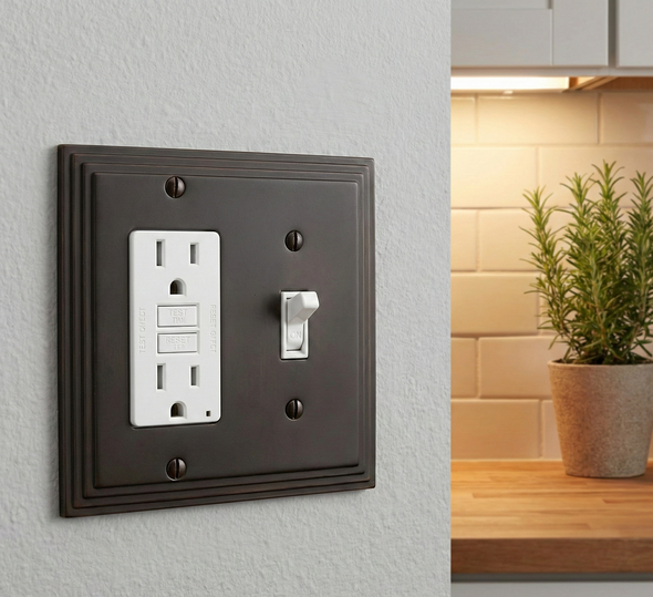 Cosmas 25077-ORB Oil Rubbed Bronze Single Toggle / GFCI Decora Combo