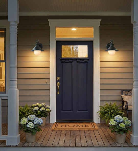 Black Outdoor Patio / Porch Exterior Light Fixtures - Twin Pack : 21-2101