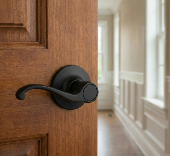 Designers Impressions Richmond Design Black Passage Door Lever: 55-8177