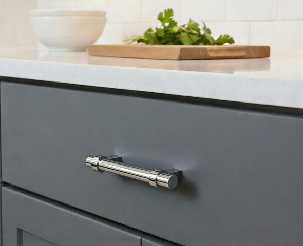 Cosmas 161-3CH Polished Chrome Cabinet Hardware Euro Style Bar Pull