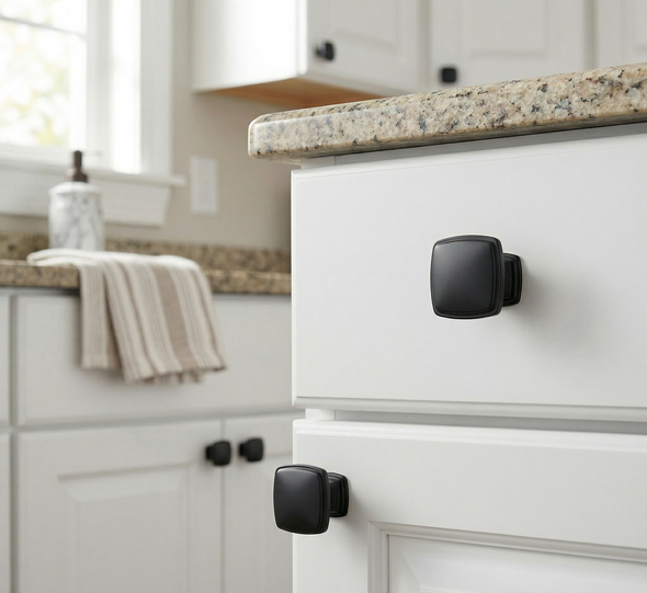Cosmas 4391FB Flat Black Cabinet Knob