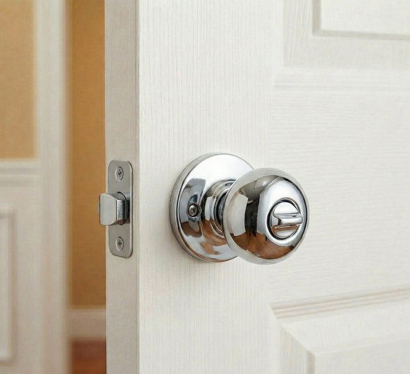 Designers Impressions Bedford Design Polished Chrome Privacy Door Knob: 88-1666