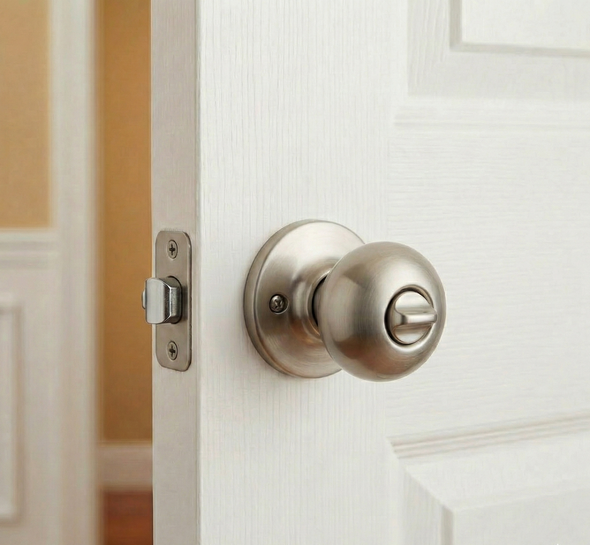 Designers Impressions Bedford Design Satin Nickel Privacy Door Knob: 22-1666