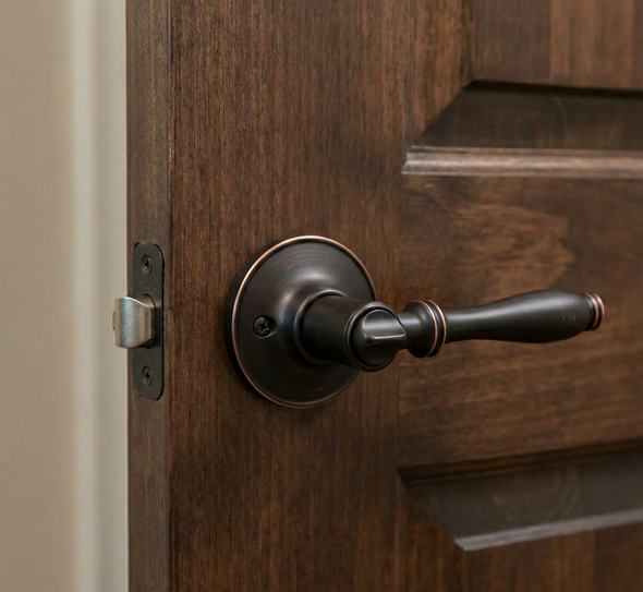 Designers Impressions Villa Design Oil Rubbed Bronze Privacy Door Lever: 33-5966
