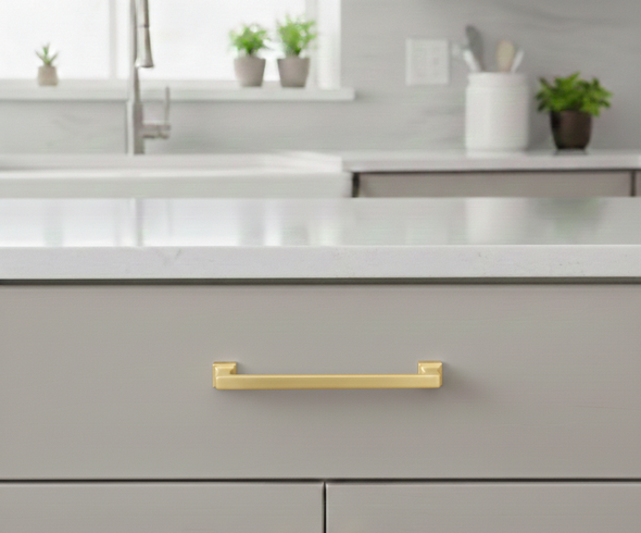 Cosmas 1481-128BB Brushed Brass Modern Contemporary Cabinet Pull