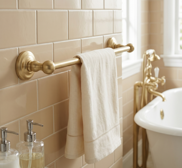 Designers Impressions Royal Series Brushed Brass 24" Towel Bar: MBA7721