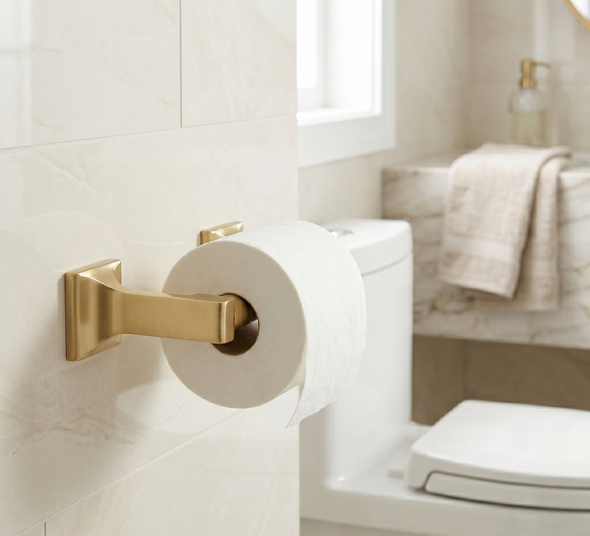 Designers Impressions Eclipse Series Brushed Brass Toilet / Tissue Paper Holder: MBA5226