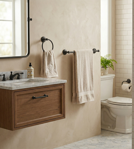 Designers Impressions Royal Series 3 Piece Black Bathroom Hardware Set: MBA5500-3