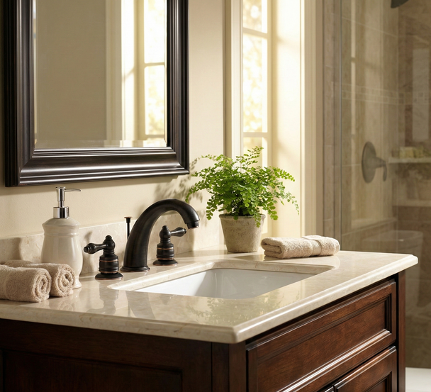Designers Impressions 654746 Oil Rubbed Bronze Two Handle Widespread Lavatory Vanity Faucet