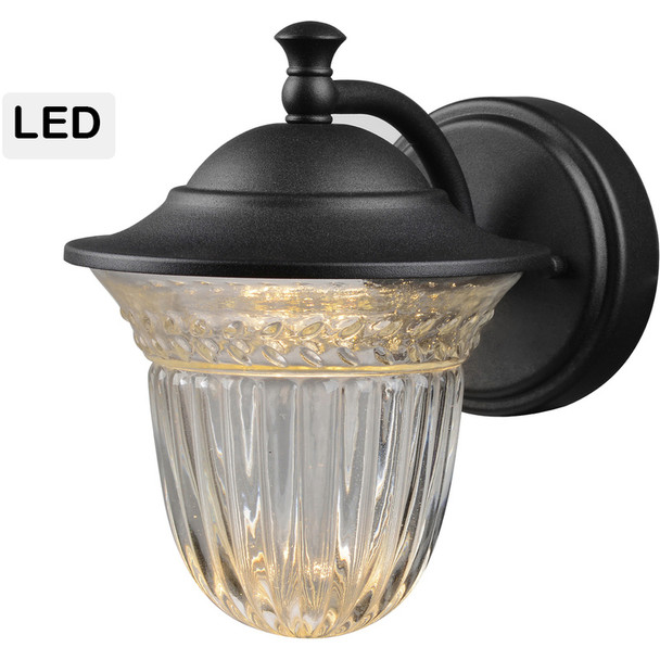Black Outdoor Patio / Porch Exterior LED Light Fixture: 21-1772-Small