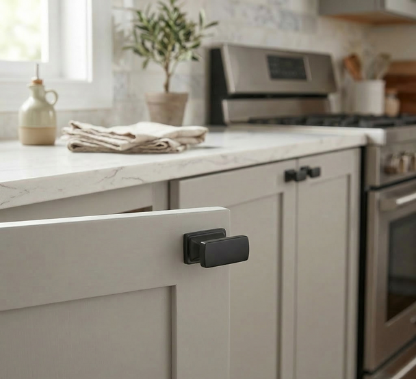 Cosmas 701FB Flat Black Contemporary Cabinet Knob