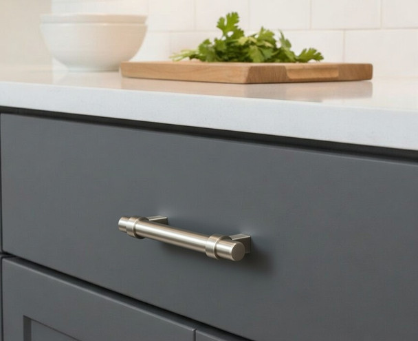 Cosmas 161-2.5SN Satin Nickel Cabinet Hardware Euro Style Bar Pull