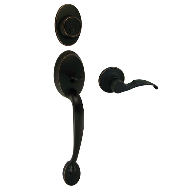 Designers Impressions Frankfort Oil Rubbed Bronze Traditional Handleset with Sedona Interior: 33-8000/9244