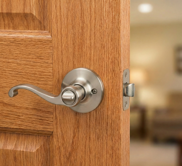 Designers Impressions Richmond Design Satin Nickel Privacy Door Lever: 22-8166