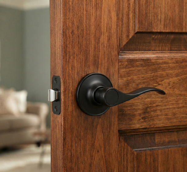 Designers Impressions Kingston Design Black Passage Door Lever: 55-5777