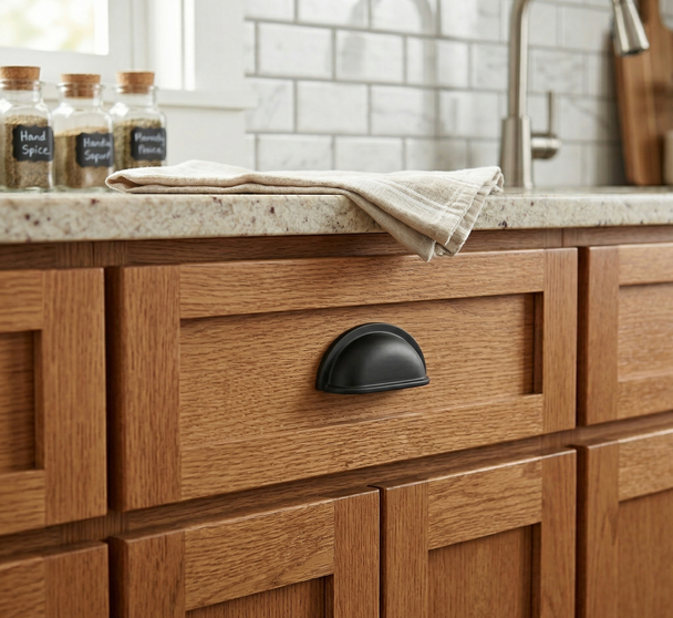 Cosmas 4310FB Flat Black Cabinet Cup Pull