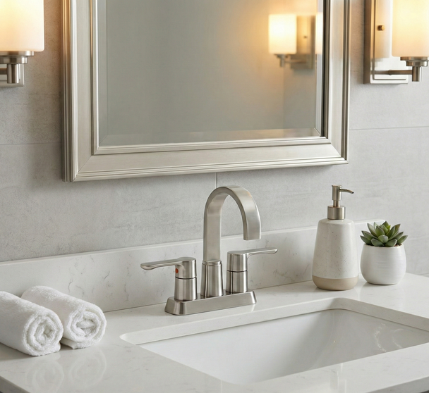 Designers Impressions 615649 Satin Nickel Lavatory Vanity Faucet