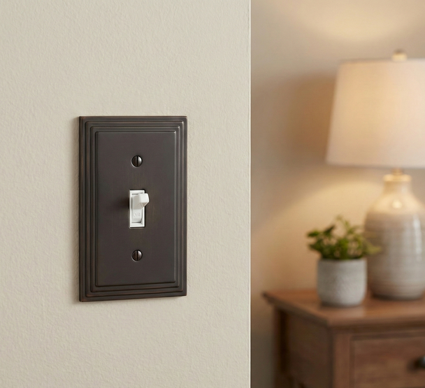Cosmas 25053-ORB Oil Rubbed Bronze Single Toggle Switchplate Cover