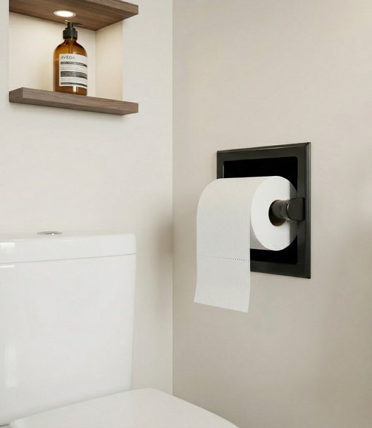 Designers Impressions Black Recessed Toilet / Tissue Paper Holder Mounting Bracket Included: 48635