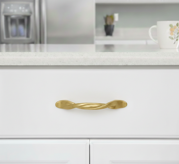 Cosmas 9009BB Brushed Brass Twist Cabinet Pull