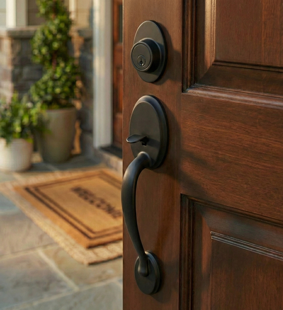 Designers Impressions Frankfort Black Traditional Handleset with Ashland Interior: 55-8000/2144