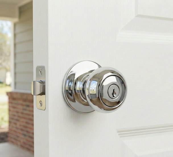 Designers Impressions Bedford Design Polished Chrome Entry Door Knob: 88-1600