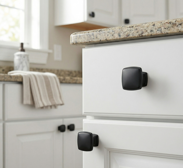 Cosmas 4391FB Flat Black Cabinet Knob