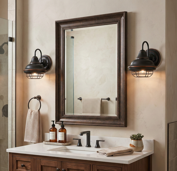 Designers Impressions Charleston Series Oil Rubbed Bronze 1 Light Wall Sconce / Bathroom Fixture: 10004