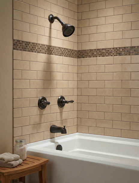 Designers Impressions 654752 Oil Rubbed Bronze Tub / Shower Combo Faucet with Multi-Setting Shower Head