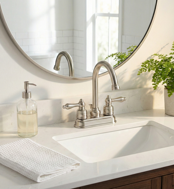 Designers Impressions 617430 Satin Nickel Lavatory Vanity Faucet