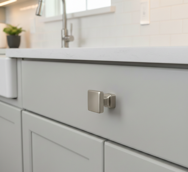 Cosmas 1480SN Satin Nickel Modern Contemporary Square Cabinet Knob