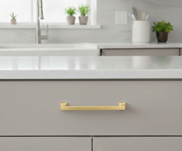 Cosmas 1481-128BB Brushed Brass Modern Contemporary Cabinet Pull