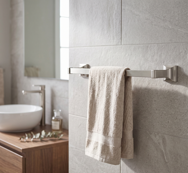 Designers Impressions Eclipse Series Satin Nickel 24" Towel Bar: MBA6221
