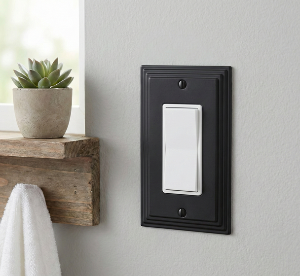Cosmas 25000-FB Flat Black Single GFCI / Decora Wall Plate